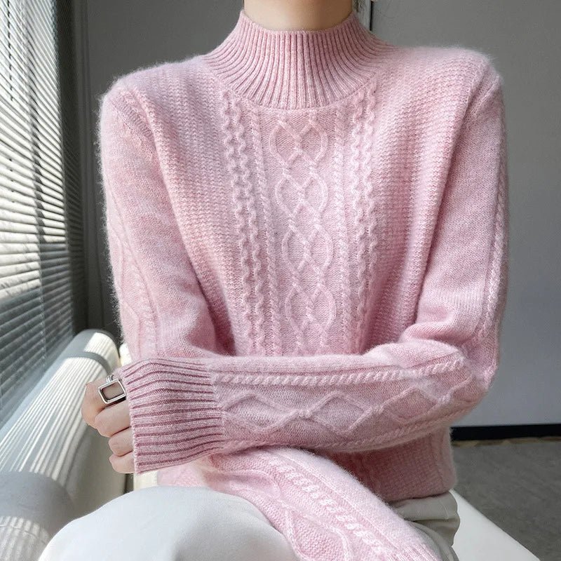 2025 New Thickened Sweater for Women in Autumn Winter Round Neck Base Knitted Sweater Warm Fashion Top - PratSN