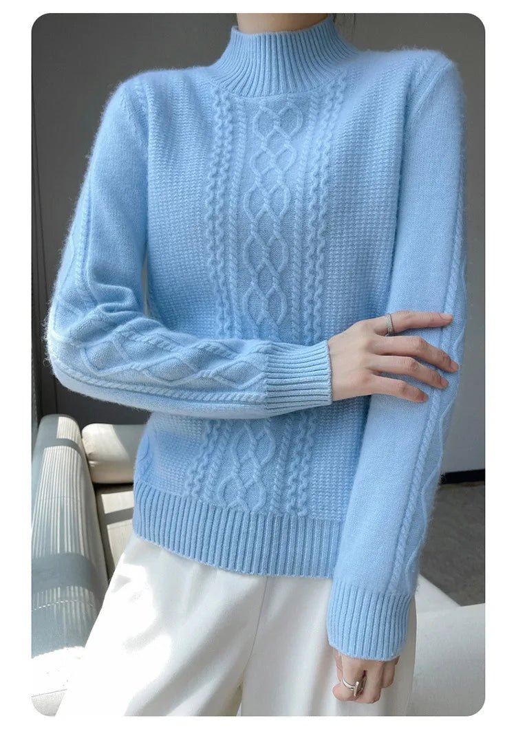 2025 New Thickened Sweater for Women in Autumn Winter Round Neck Base Knitted Sweater Warm Fashion Top - PratSN
