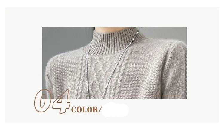 2025 New Thickened Sweater for Women in Autumn Winter Round Neck Base Knitted Sweater Warm Fashion Top - PratSN
