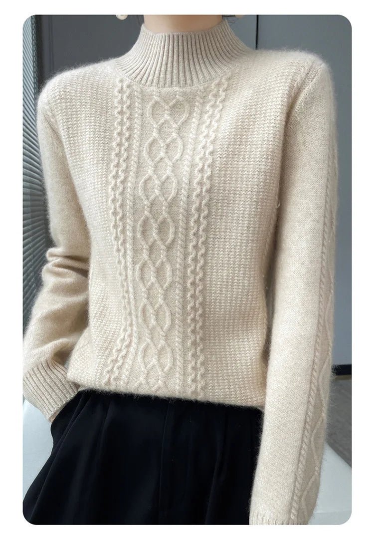 2025 New Thickened Sweater for Women in Autumn Winter Round Neck Base Knitted Sweater Warm Fashion Top - PratSN