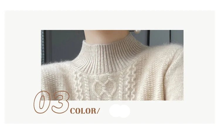 2025 New Thickened Sweater for Women in Autumn Winter Round Neck Base Knitted Sweater Warm Fashion Top - PratSN