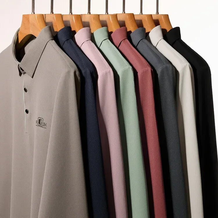 2025 Two Fake Collar Mens Daily Casual Tee Long Sleeve Sweatershirt Pullover Tops Lapel Polo Tee - PratSN