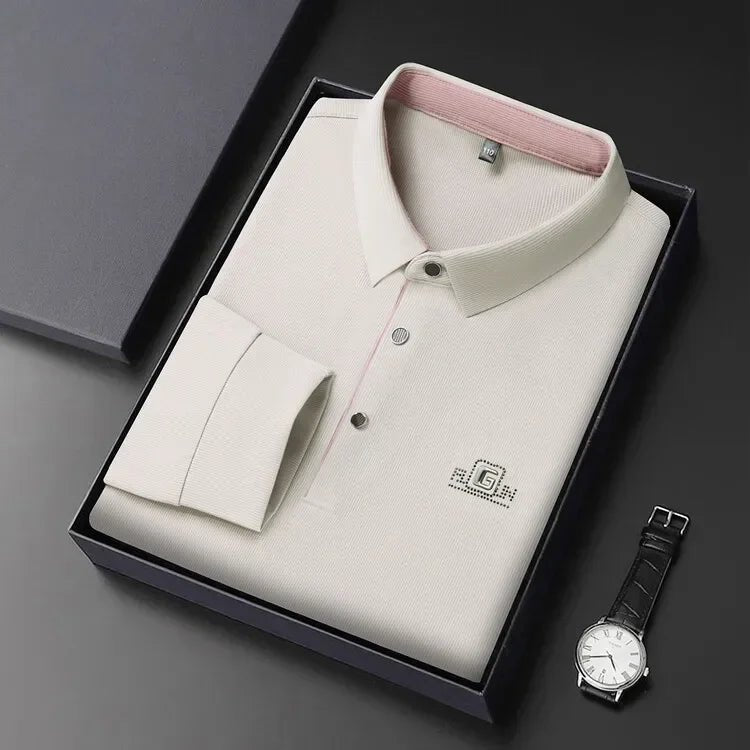 2025 Two Fake Collar Mens Daily Casual Tee Long Sleeve Sweatershirt Pullover Tops Lapel Polo Tee - PratSN