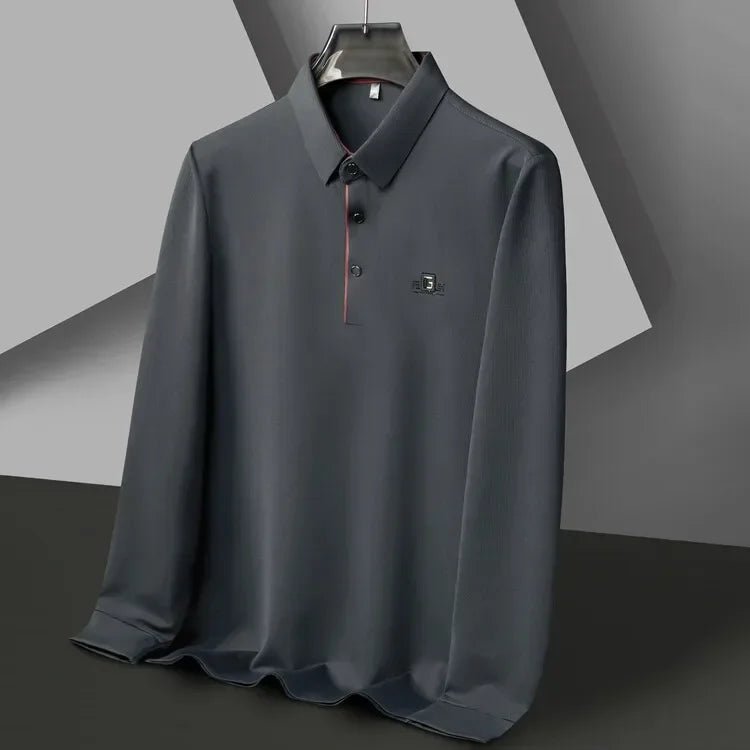 2025 Two Fake Collar Mens Daily Casual Tee Long Sleeve Sweatershirt Pullover Tops Lapel Polo Tee - PratSN
