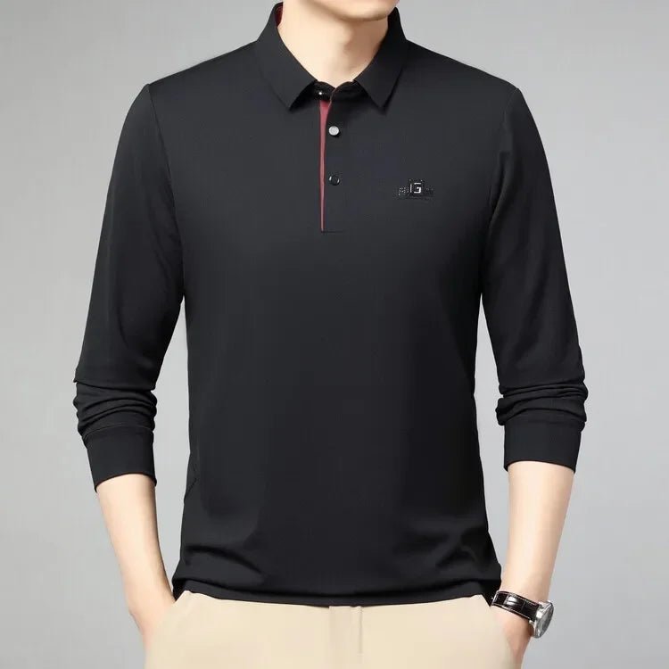 2025 Two Fake Collar Mens Daily Casual Tee Long Sleeve Sweatershirt Pullover Tops Lapel Polo Tee - PratSN