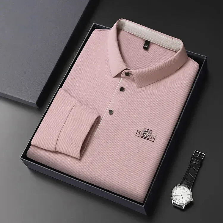 2025 Two Fake Collar Mens Daily Casual Tee Long Sleeve Sweatershirt Pullover Tops Lapel Polo Tee - PratSN