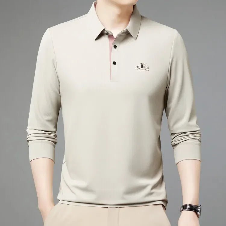 2025 Two Fake Collar Mens Daily Casual Tee Long Sleeve Sweatershirt Pullover Tops Lapel Polo Tee - PratSN