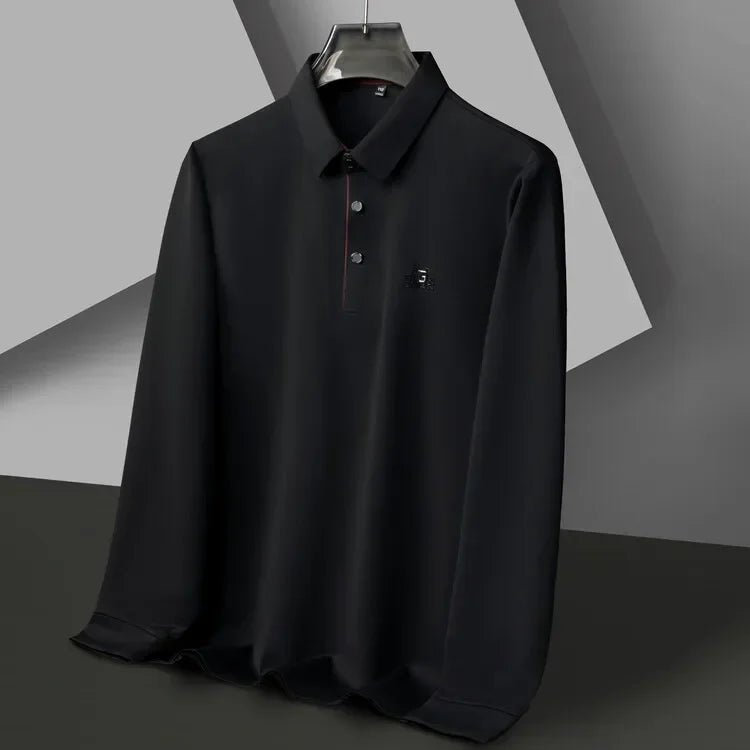 2025 Two Fake Collar Mens Daily Casual Tee Long Sleeve Sweatershirt Pullover Tops Lapel Polo Tee - PratSN