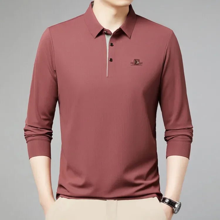 2025 Two Fake Collar Mens Daily Casual Tee Long Sleeve Sweatershirt Pullover Tops Lapel Polo Tee - PratSN