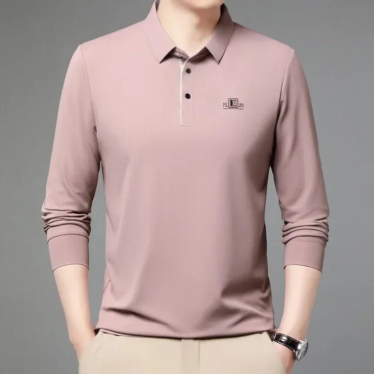 2025 Two Fake Collar Mens Daily Casual Tee Long Sleeve Sweatershirt Pullover Tops Lapel Polo Tee - PratSN