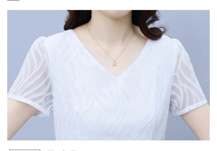2025 White Chiffon Casual Beach Long Sundress Women Vintage Elegant Bodycon Party Midi Dress Short Sleeve Night Dress - PratSN