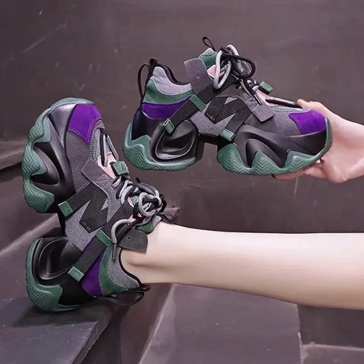 2025 Women's Sneakers New Breathable High Platform Shoes Woman Ladies Vulcanize Casual Chunky Sneakers 7.5CM - PratSN