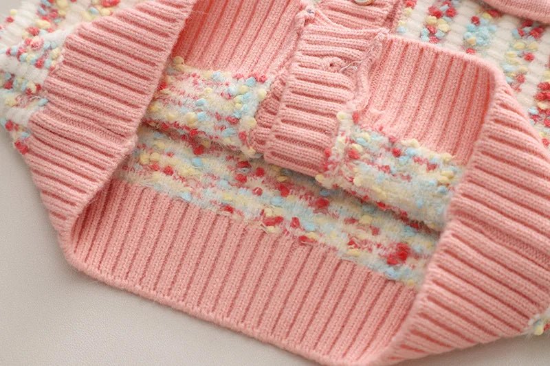 2025New Girls' Knitted Fashionable Set 0 - 6 Year Old Little Fragrant Baby Girls' Top and Bottom Warm Girls' Knitted Sweater - PratSN