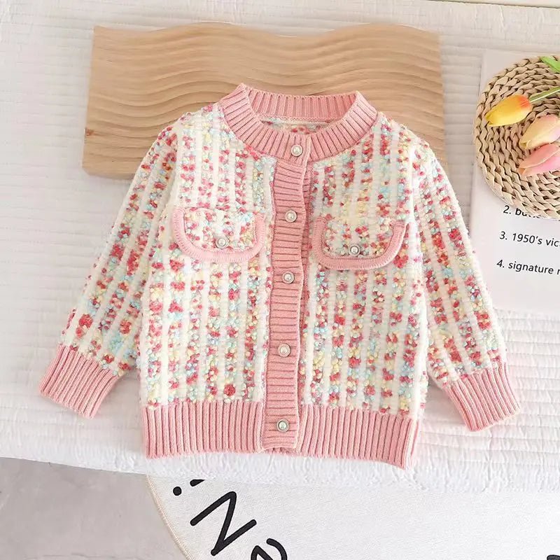 2025New Girls' Knitted Fashionable Set 0 - 6 Year Old Little Fragrant Baby Girls' Top and Bottom Warm Girls' Knitted Sweater - PratSN