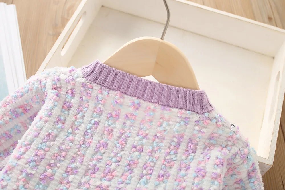 2025New Girls' Knitted Fashionable Set 0 - 6 Year Old Little Fragrant Baby Girls' Top and Bottom Warm Girls' Knitted Sweater - PratSN