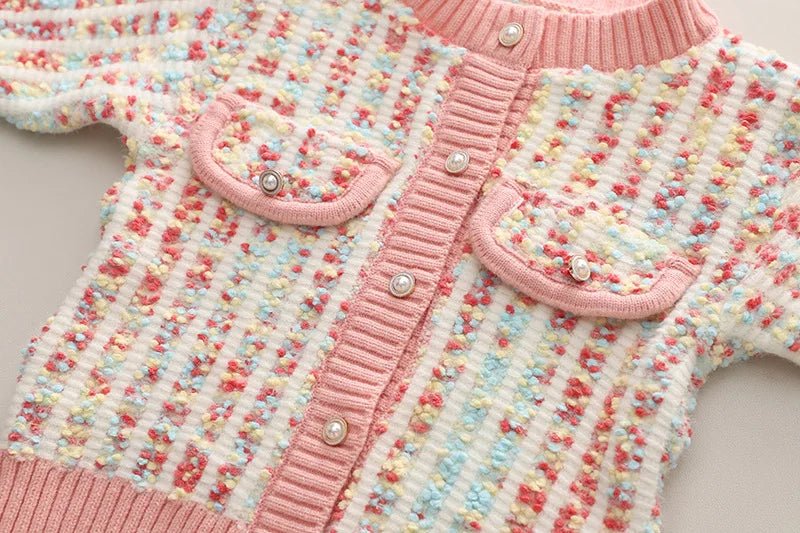 2025New Girls' Knitted Fashionable Set 0 - 6 Year Old Little Fragrant Baby Girls' Top and Bottom Warm Girls' Knitted Sweater - PratSN
