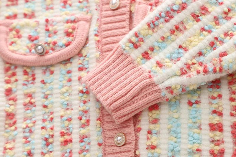 2025New Girls' Knitted Fashionable Set 0 - 6 Year Old Little Fragrant Baby Girls' Top and Bottom Warm Girls' Knitted Sweater - PratSN