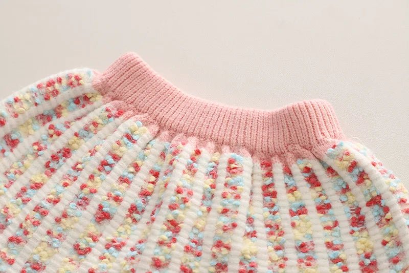 2025New Girls' Knitted Fashionable Set 0 - 6 Year Old Little Fragrant Baby Girls' Top and Bottom Warm Girls' Knitted Sweater - PratSN
