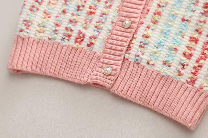 2025New Girls' Knitted Fashionable Set 0 - 6 Year Old Little Fragrant Baby Girls' Top and Bottom Warm Girls' Knitted Sweater - PratSN