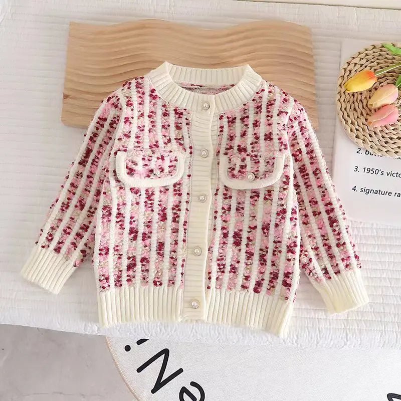 2025New Girls' Knitted Fashionable Set 0 - 6 Year Old Little Fragrant Baby Girls' Top and Bottom Warm Girls' Knitted Sweater - PratSN