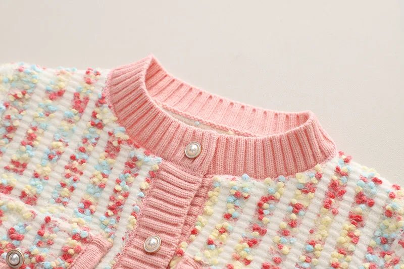 2025New Girls' Knitted Fashionable Set 0 - 6 Year Old Little Fragrant Baby Girls' Top and Bottom Warm Girls' Knitted Sweater - PratSN