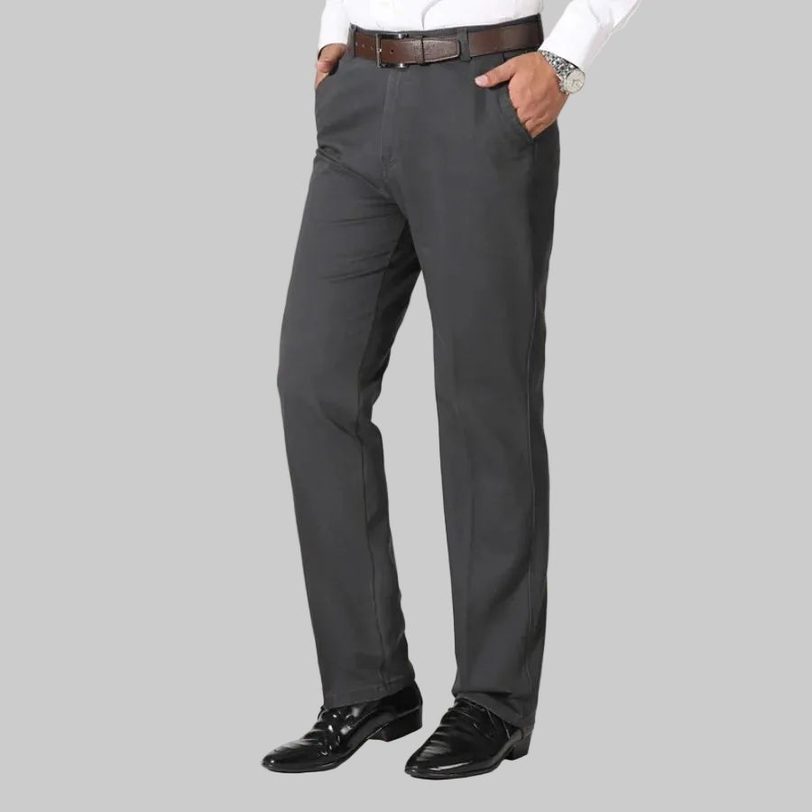 2026 New Men's Pure Cotton Business Casual Pants Classic Style Loose Stretch Straight Trousers Spring Autumn Male Clothes Pants - PratSN