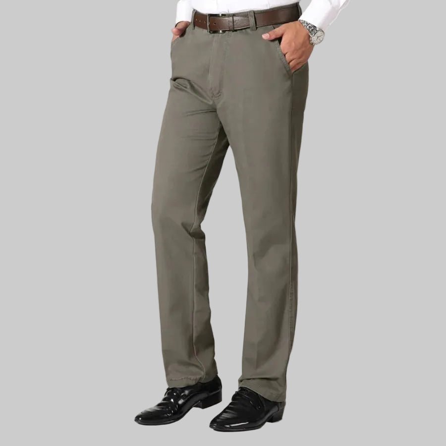 2026 New Men's Pure Cotton Business Casual Pants Classic Style Loose Stretch Straight Trousers Spring Autumn Male Clothes Pants - PratSN