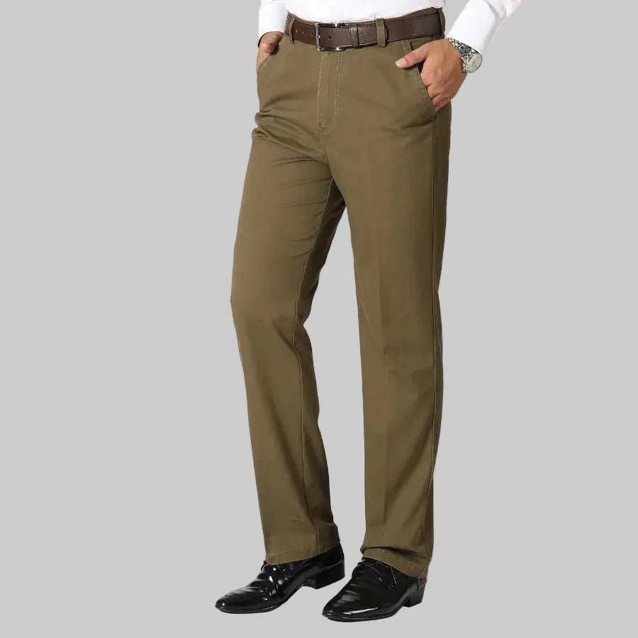 2026 New Men's Pure Cotton Business Casual Pants Classic Style Loose Stretch Straight Trousers Spring Autumn Male Clothes Pants - PratSN