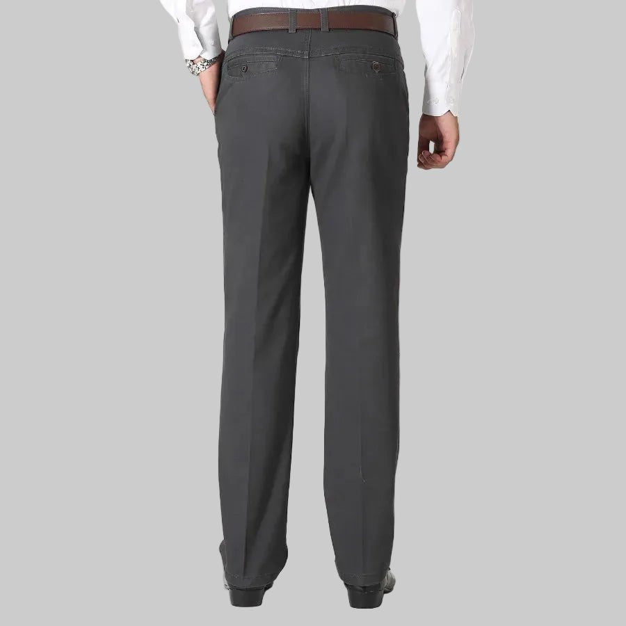 2026 New Men's Pure Cotton Business Casual Pants Classic Style Loose Stretch Straight Trousers Spring Autumn Male Clothes Pants - PratSN