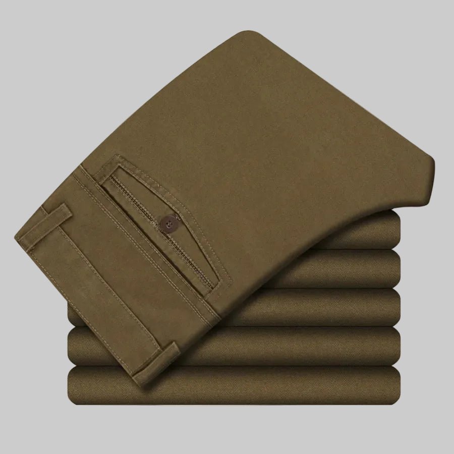 2026 New Men's Pure Cotton Business Casual Pants Classic Style Loose Stretch Straight Trousers Spring Autumn Male Clothes Pants - PratSN