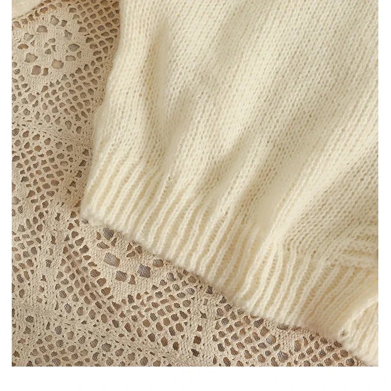 2026 New Spring Autumn Colourful Applique Flower Cardigan For Women Girl Cute Soft Knitwear Long V - neck Knit Crop Sweater - PratSN