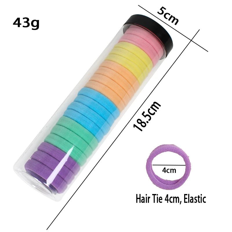 20pcs/Canned Hair Bands New Rubber Band Women Tied Towel Ring Bold High Elastic Hair Rope Simple Headband. - PratSN