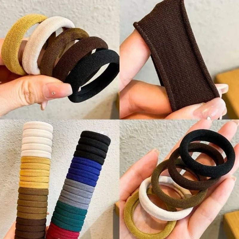 20pcs/Canned Hair Bands New Rubber Band Women Tied Towel Ring Bold High Elastic Hair Rope Simple Headband. - PratSN