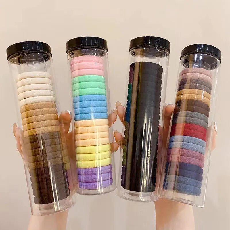 20pcs/Canned Hair Bands New Rubber Band Women Tied Towel Ring Bold High Elastic Hair Rope Simple Headband. - PratSN