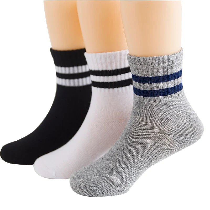 3 Pairs / lot Boys Socks Spring & Autumn Stripe High Quality Cotton Brand Student Kids Socks 3 - 15 Year Children Socks - PratSN