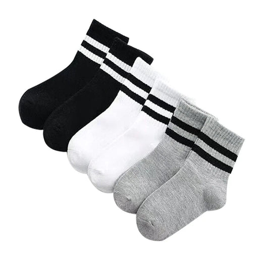 3 Pairs / lot Boys Socks Spring & Autumn Stripe High Quality Cotton Brand Student Kids Socks 3 - 15 Year Children Socks - PratSN
