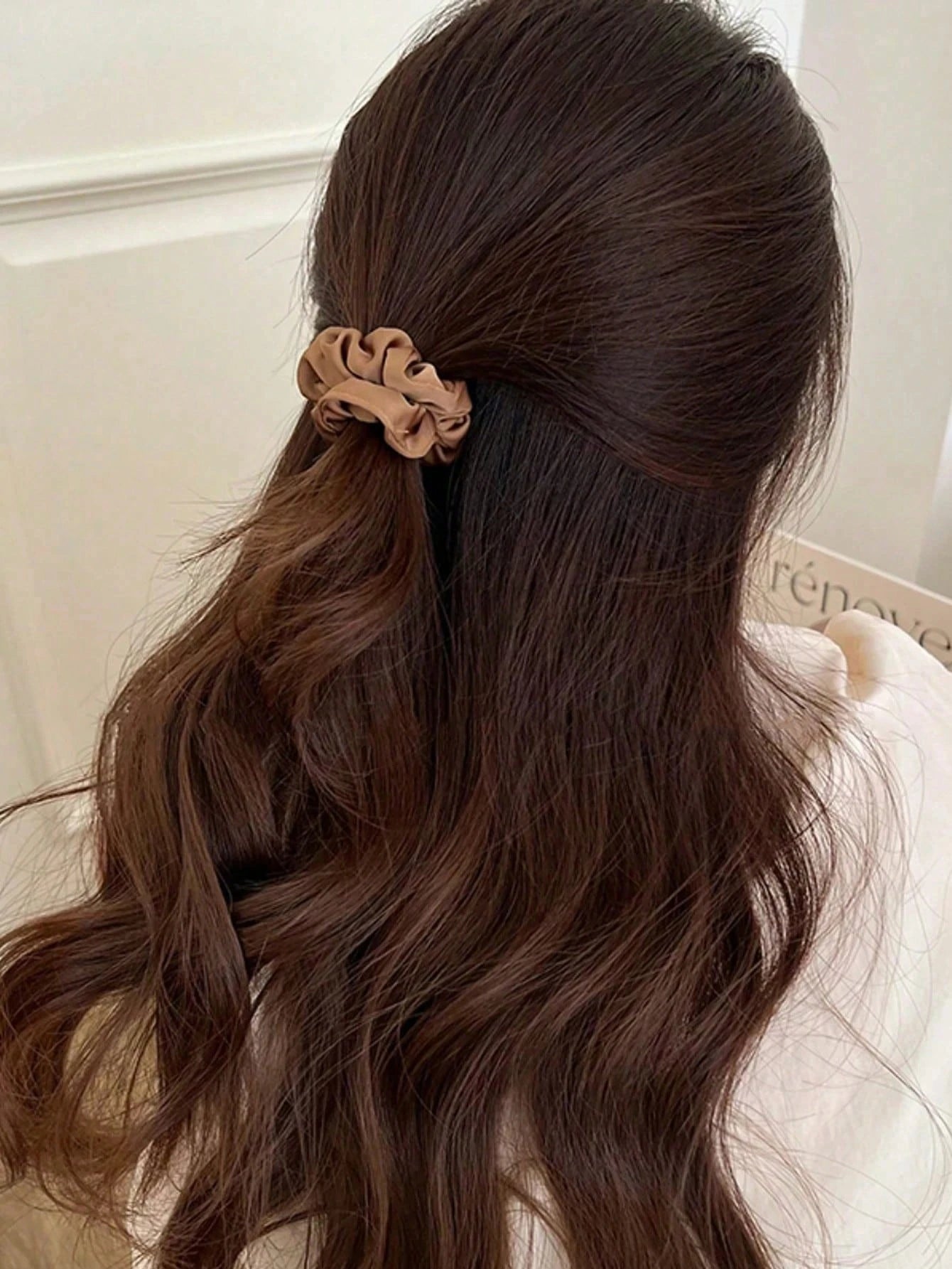 3/5Pcs Women's 6cm/2.36in Silky Satin Hair Scrunchies, Fashion Versatile High - End Elegant Retro French Minimalist Hair Ties - PratSN