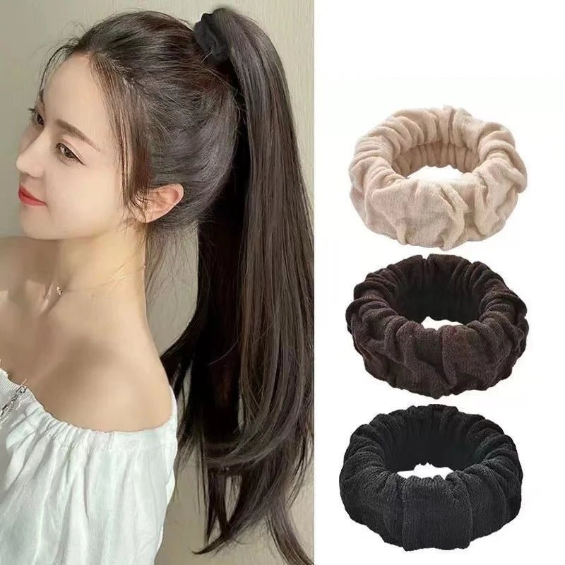 3pcs High Bun Elastic Hair Ring Thickened Hair Tie for Women New Autumn Winter High Elasticity Durable Rope Elastics - PratSN