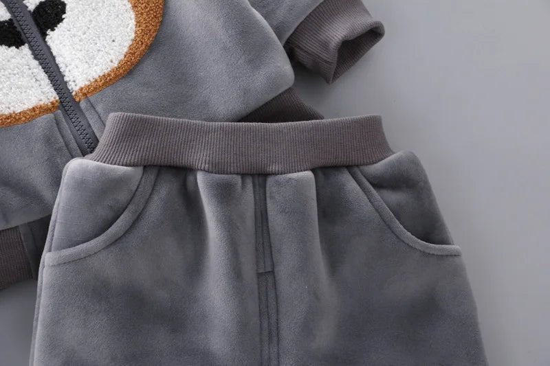3PCS Winter Autumn Toddler Baby Boys Girls Clothes Baby Sweaters Coat +Pants +Hooded Vest Outfit Set Infant Warm Clothing Suits - PratSN