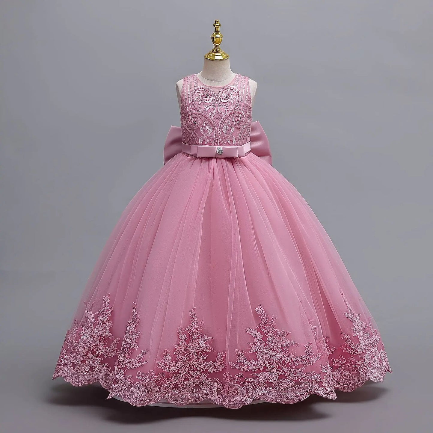 4 - 12 years old gorgeous girl dress sheer elegant girl birthday party princess dress long carnival evening dress summer clothing - PratSN