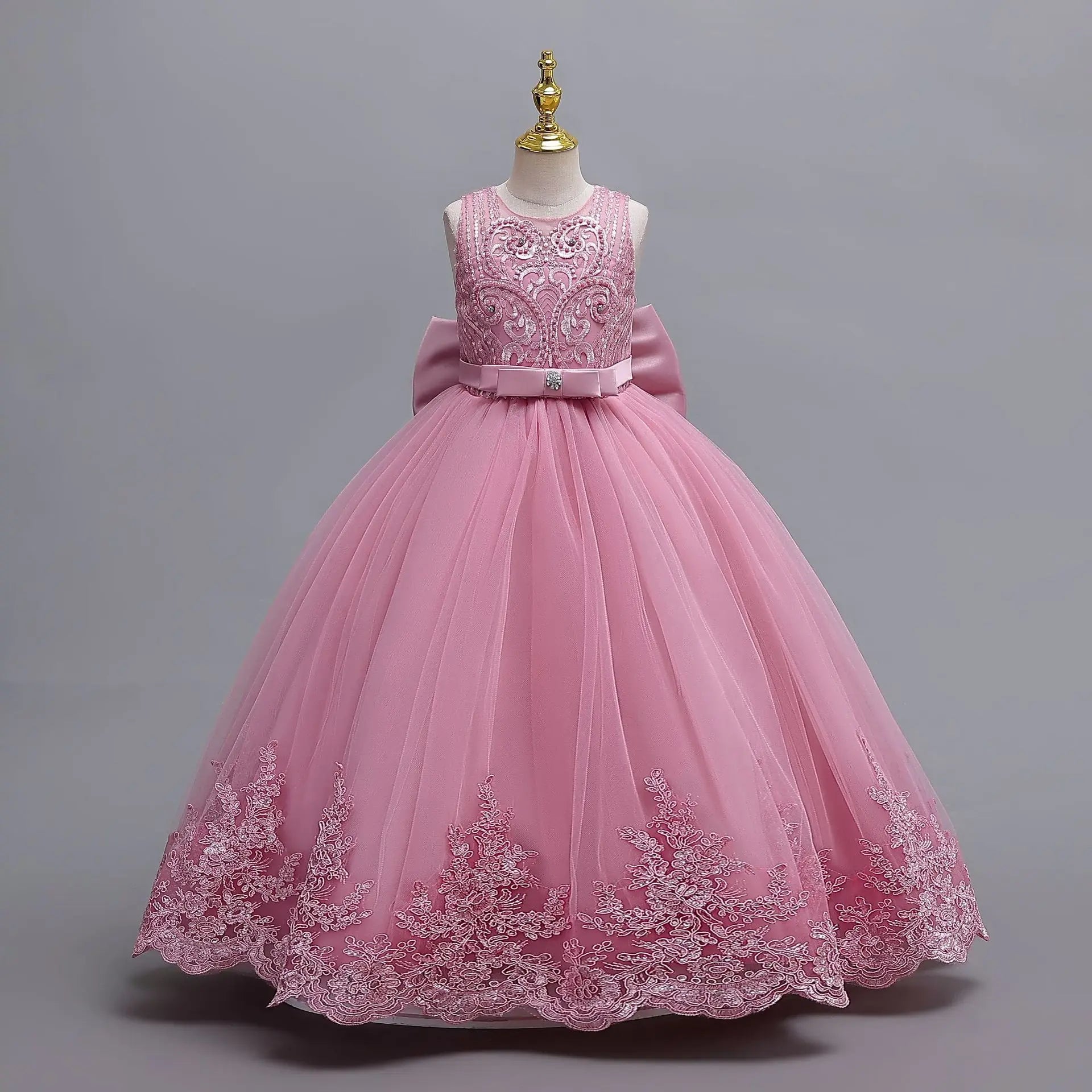 4 - 12 years old gorgeous girl dress sheer elegant girl birthday party princess dress long carnival evening dress summer clothing - PratSN