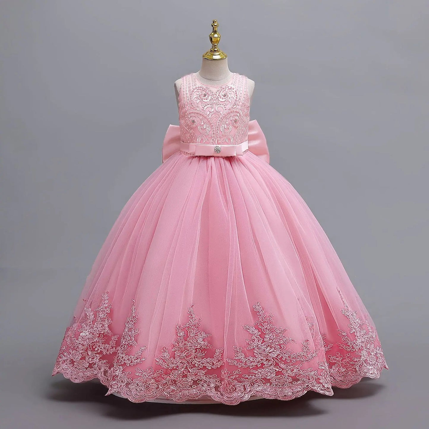 4 - 12 years old gorgeous girl dress sheer elegant girl birthday party princess dress long carnival evening dress summer clothing - PratSN