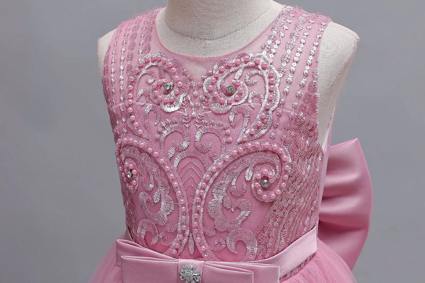 4 - 12 years old gorgeous girl dress sheer elegant girl birthday party princess dress long carnival evening dress summer clothing - PratSN