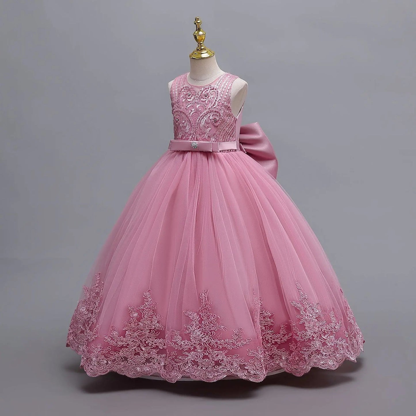 4 - 12 years old gorgeous girl dress sheer elegant girl birthday party princess dress long carnival evening dress summer clothing - PratSN