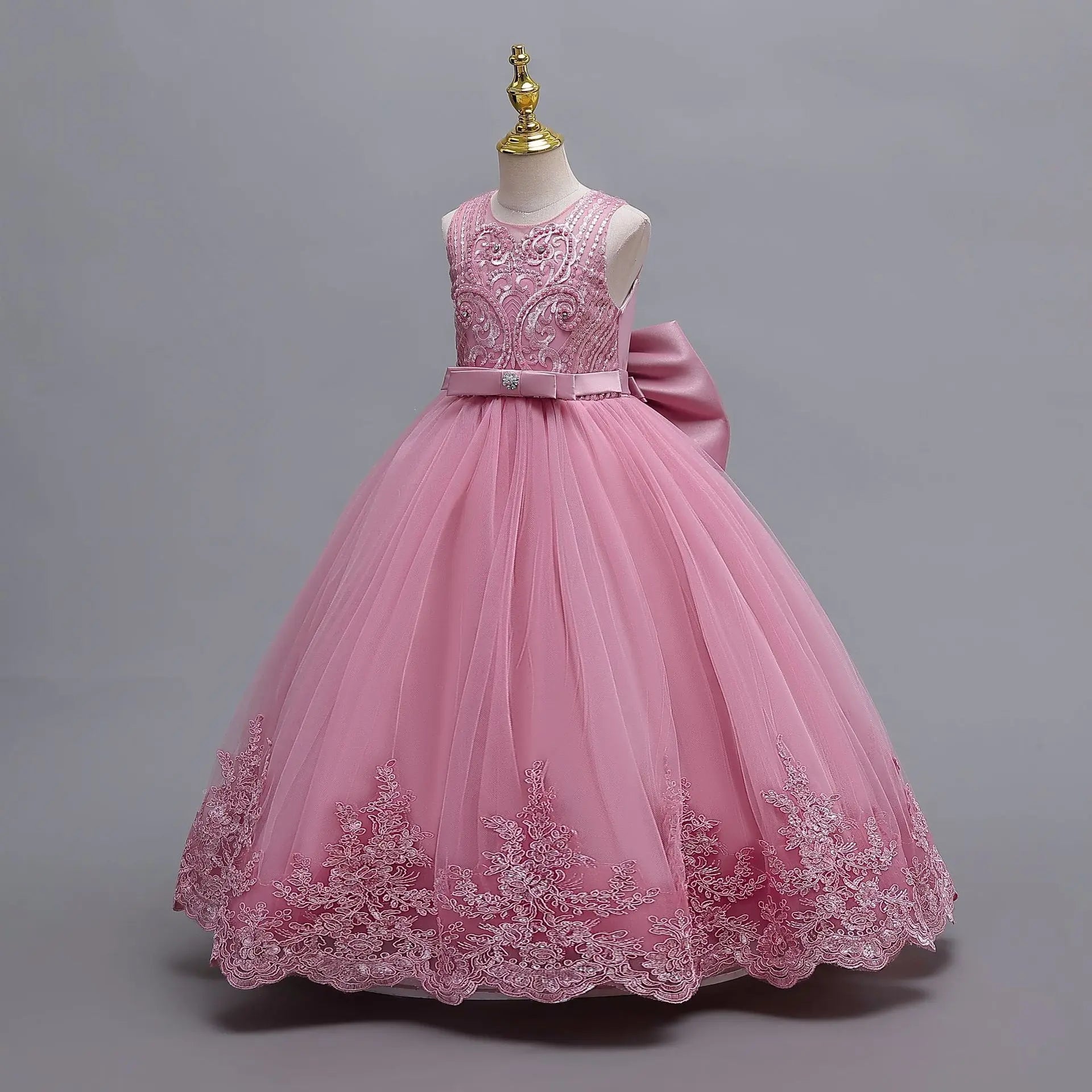 4 - 12 years old gorgeous girl dress sheer elegant girl birthday party princess dress long carnival evening dress summer clothing - PratSN