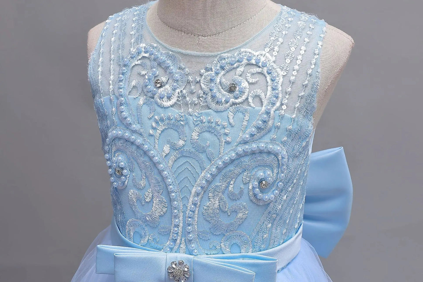 4 - 12 years old gorgeous girl dress sheer elegant girl birthday party princess dress long carnival evening dress summer clothing - PratSN