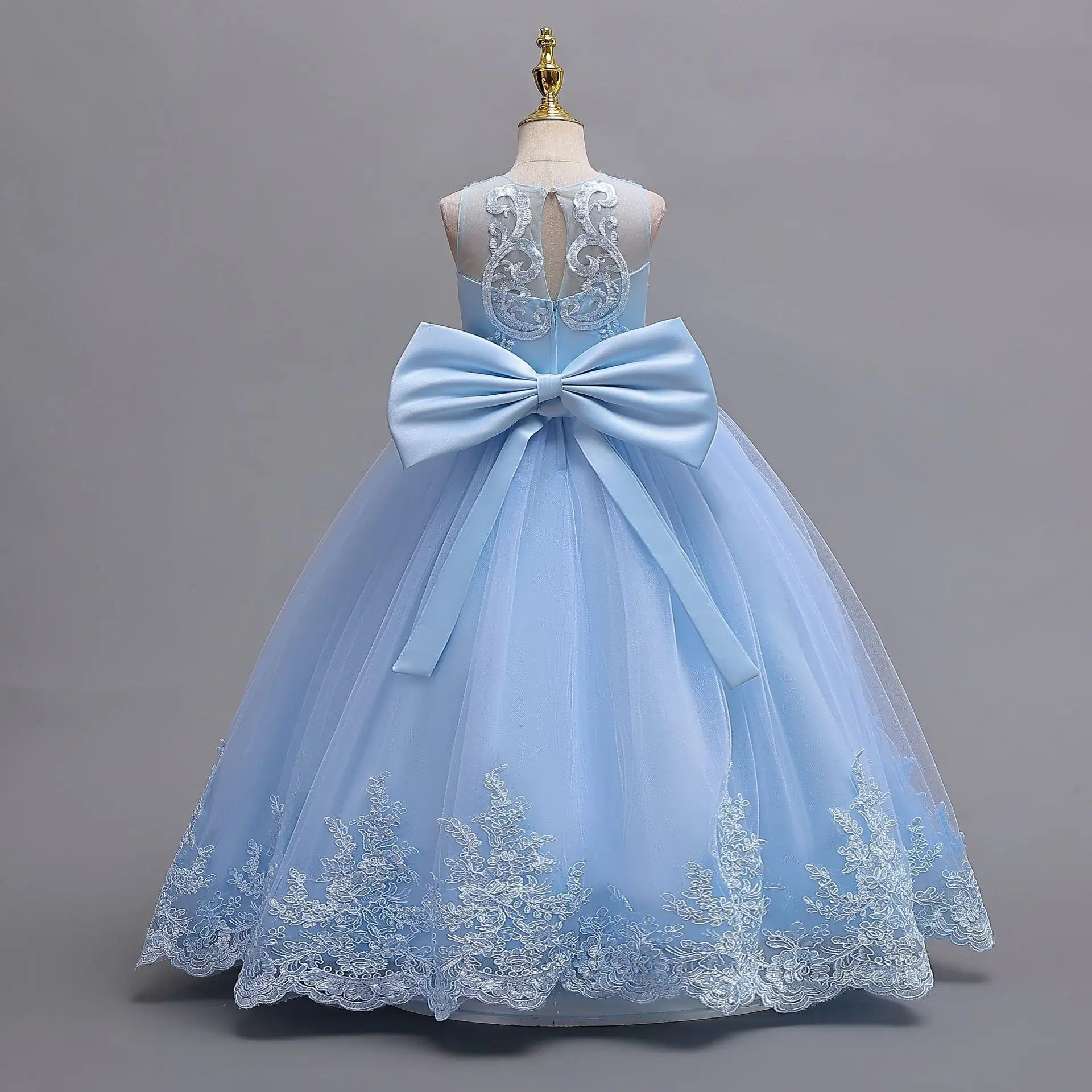 4 - 12 years old gorgeous girl dress sheer elegant girl birthday party princess dress long carnival evening dress summer clothing - PratSN