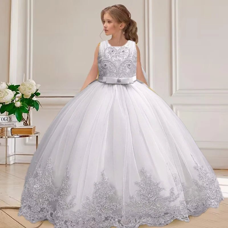 4 - 12 years old gorgeous girl dress sheer elegant girl birthday party princess dress long carnival evening dress summer clothing - PratSN