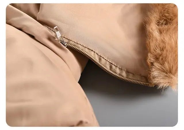 4 - 12 Years Winter Girls Jacket Fur Collar Warm Princess Coat Hooded Zipper Windproof Kids Outerwear Birthday Gift Parka Snowsuit - PratSN