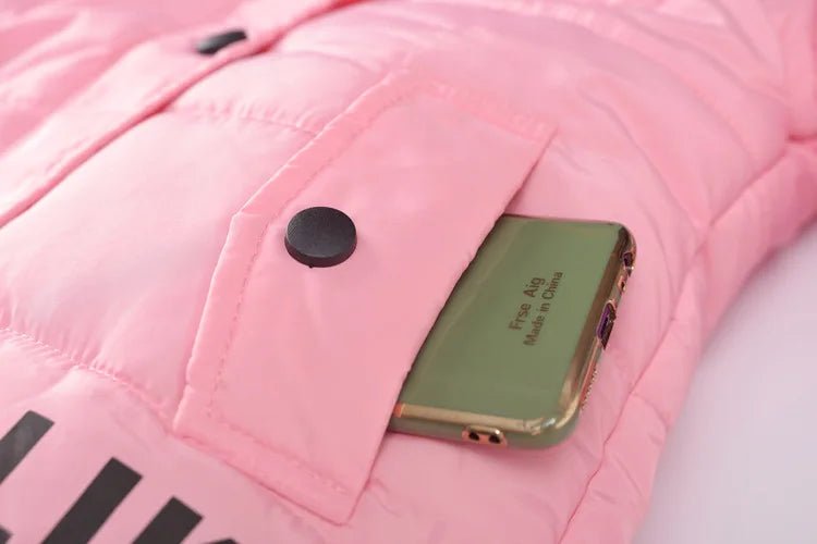 4 - 12 Years Winter Girls Jacket Fur Collar Warm Princess Coat Hooded Zipper Windproof Kids Outerwear Birthday Gift Parka Snowsuit - PratSN